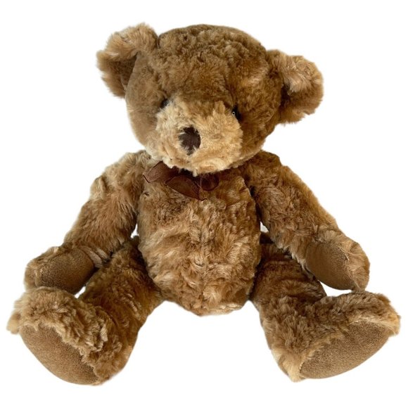 Russ Teddy Bear DEMETRI Plush Brown Bow 13” Sits Stuffed Animal Toy - Picture 2 of 7